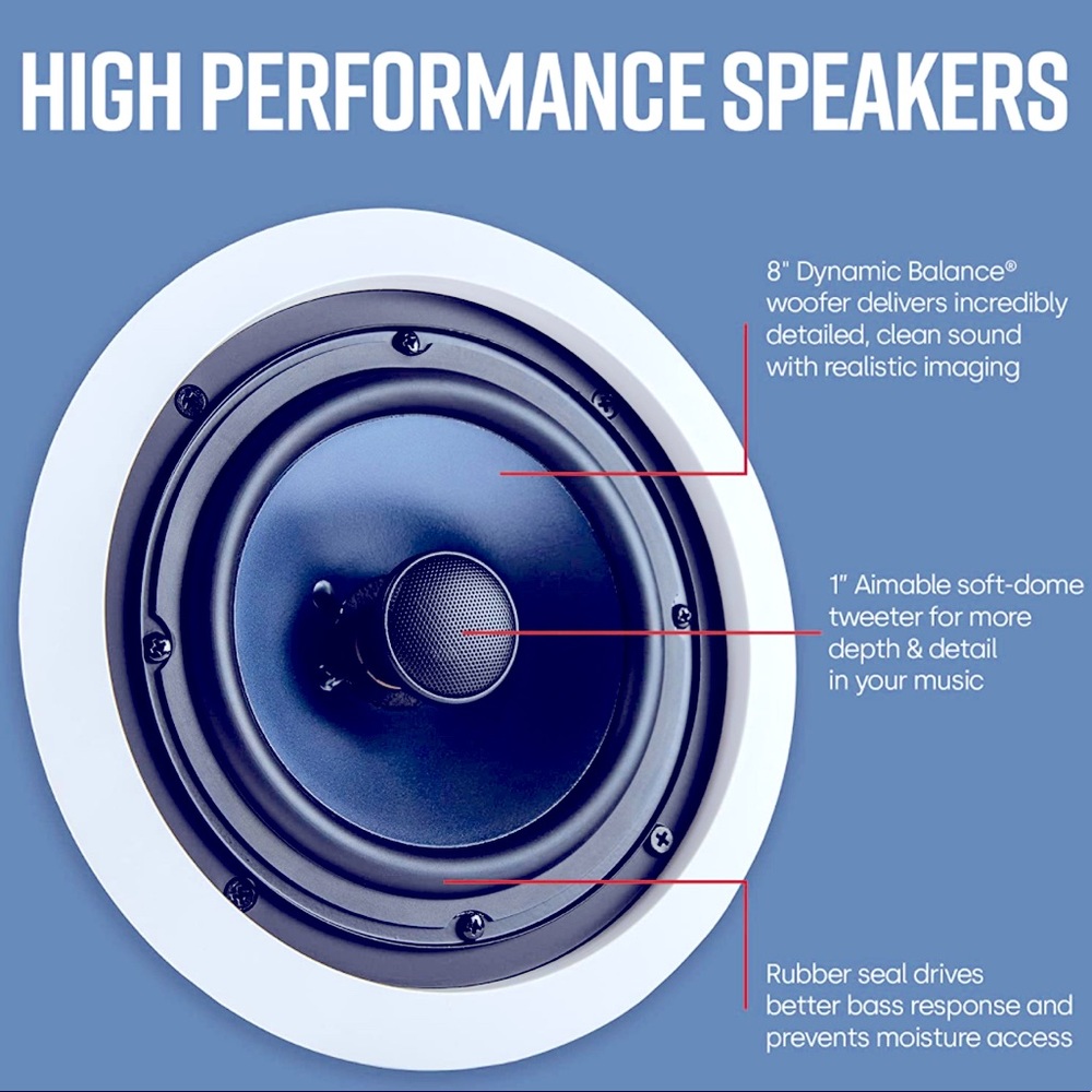 5 boxes / set of 2 each- PolkAudio RC80i 2-way Premium. Round Speakers